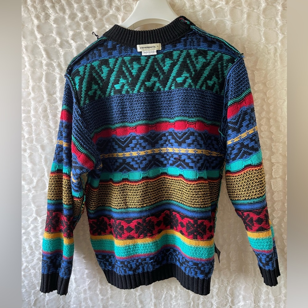 Elevenparis: Mens multi color Knit Sweater (S). - Picture 7 of 12